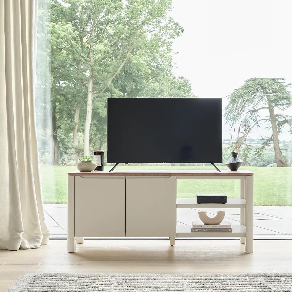 OTTO Large TV Unit Smoked Oak & Painted