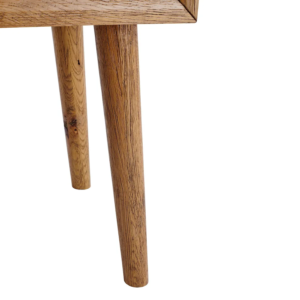 PARQUET 1 Drawer Bedside Table Brushed & Glazed Solid Oak - Image 7