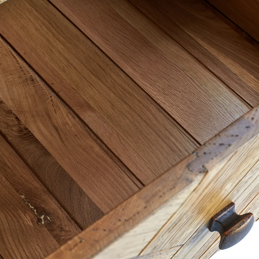 PARQUET Double Wardrobe Brushed & Glazed Solid Oak - Image 6