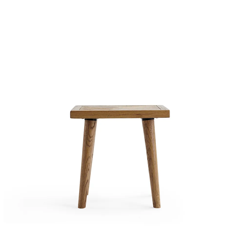 PARQUET Dressing Table Stool Brushed & Glazed Solid Oak - Image 2