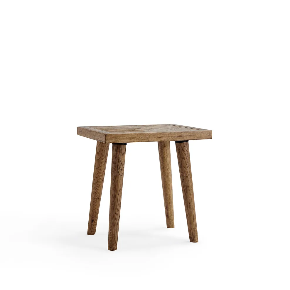 PARQUET Dressing Table Stool Brushed & Glazed Solid Oak - Image 3