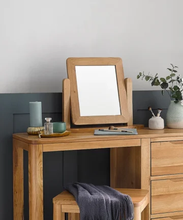 ROMSEY Dressing Table Mirror Natural Solid Oak