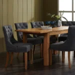 ROMSEY 4ft 3" Extending Dining Table with 6 Chairs Natural Solid Oak