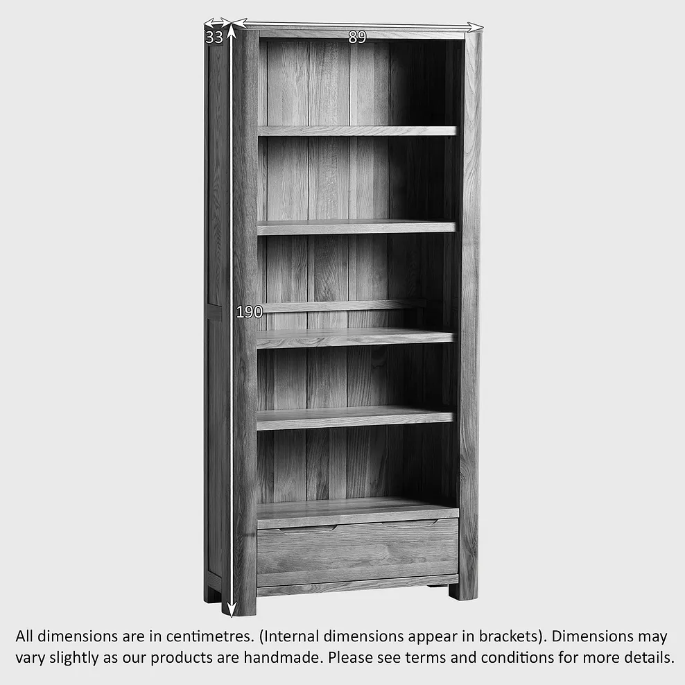 ROMSEY Tall Bookcase Natural Solid Oak - Image 3