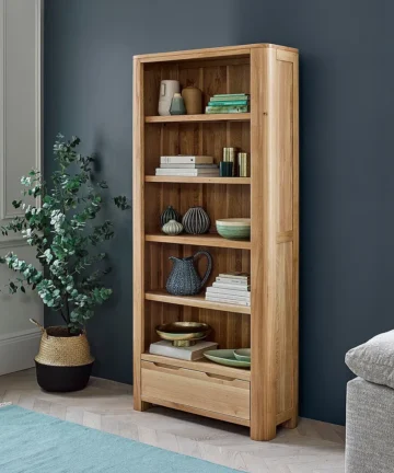ROMSEY Tall Bookcase Natural Solid Oak