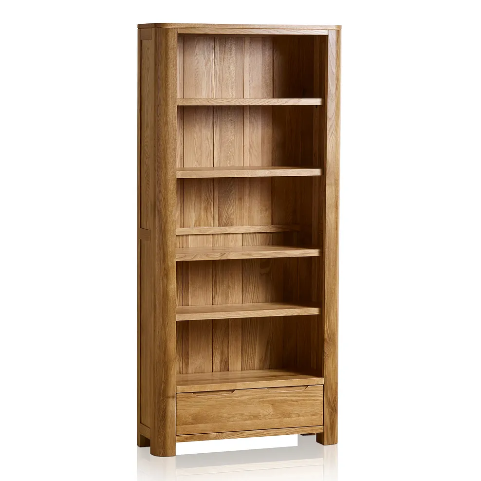 ROMSEY Tall Bookcase Natural Solid Oak - Image 2