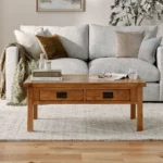 ORIGINAL RUSTIC 4 Drawer Coffee Table Rustic Solid Oak