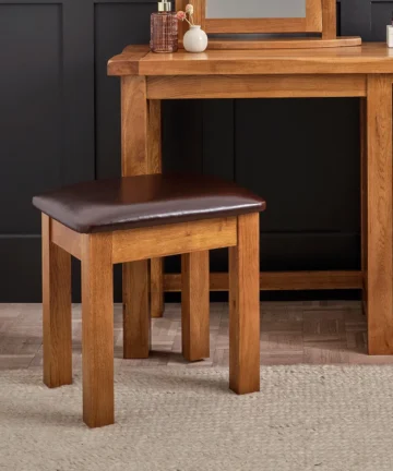 ORIGINAL RUSTIC Dressing Table Stool Rustic Solid Oak