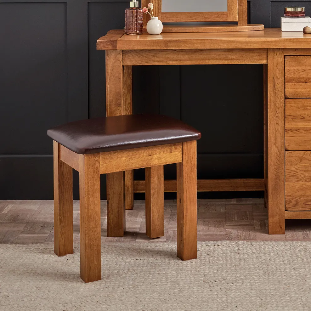 ORIGINAL RUSTIC Dressing Table Stool Rustic Solid Oak