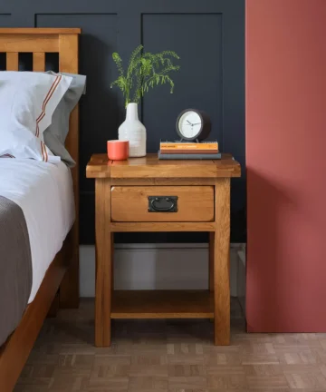 ORIGINAL RUSTIC 1 Drawer Bedside Table Rustic Solid Oak