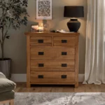 ORIGINAL RUSTIC 5 Drawer Chest Rustic Solid Oak
