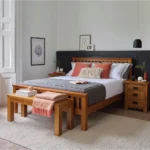 ORIGINAL RUSTIC Double Bed Rustic Solid Oak Frame