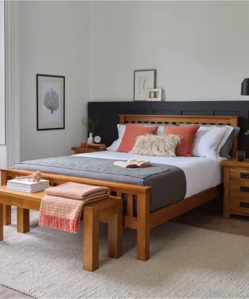 ORIGINAL RUSTIC Double Bed Rustic Solid Oak Frame