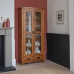 ORIGINAL RUSTIC Glazed Display Cabinet Rustic Solid Oak