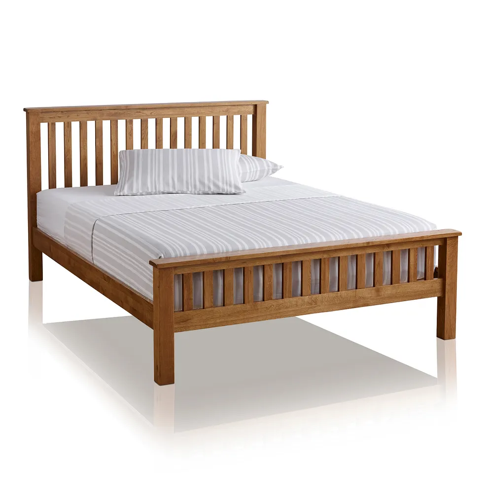 ORIGINAL RUSTIC King-Size Bed Rustic Solid Oak Frame - Image 2