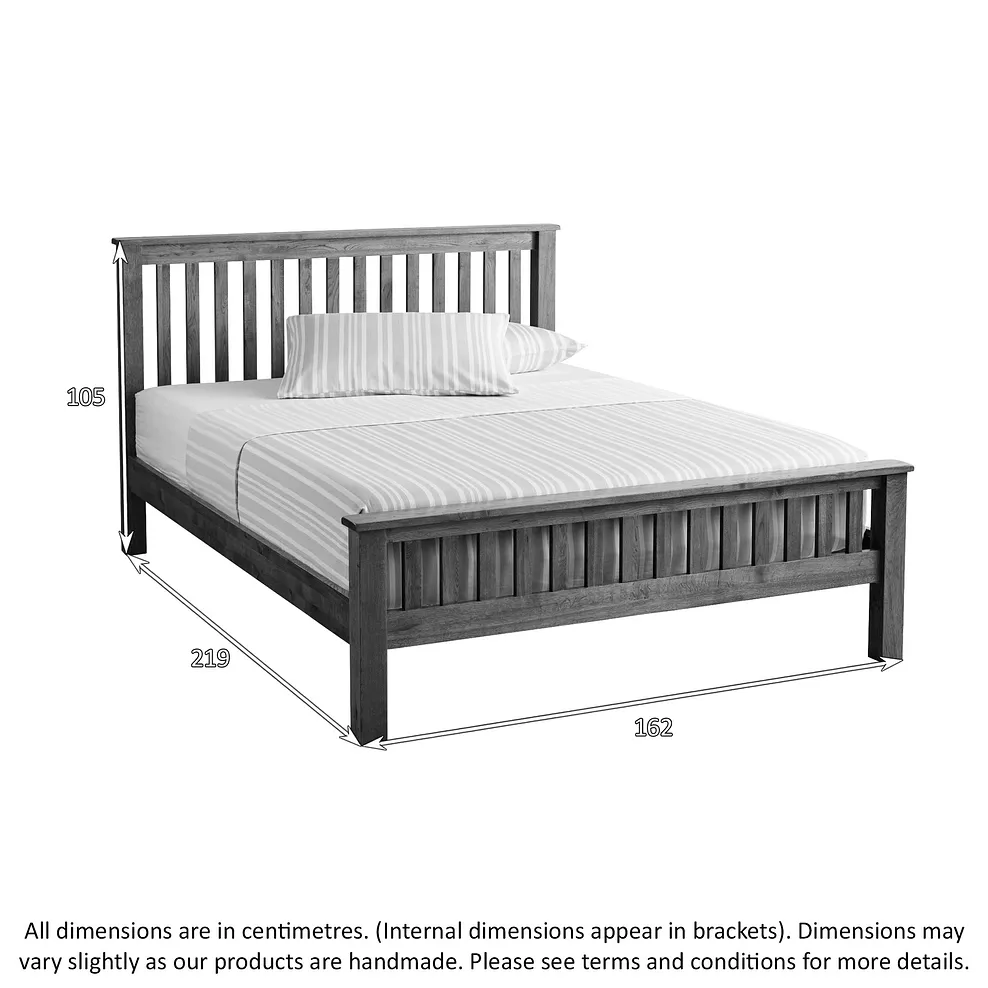 ORIGINAL RUSTIC King-Size Bed Rustic Solid Oak Frame - Image 3