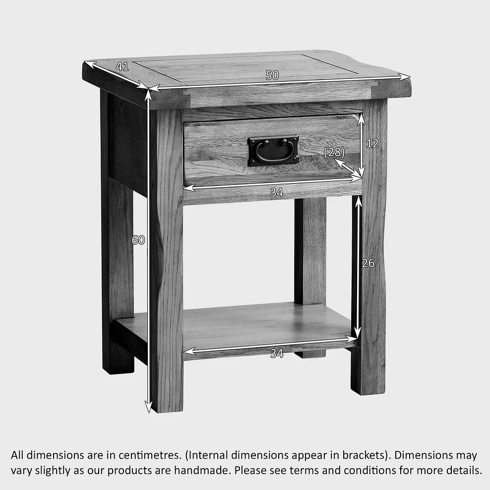 ORIGINAL RUSTIC Side Table Rustic Solid Oak - Image 6