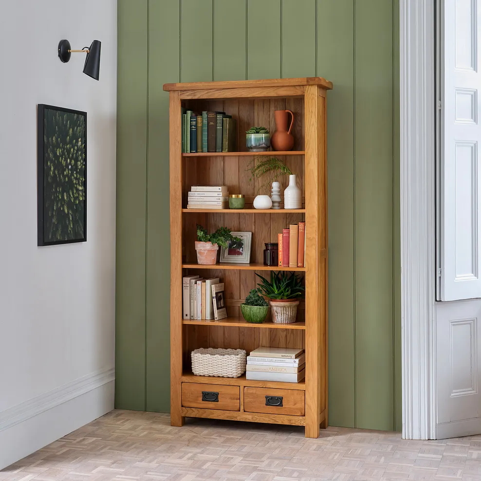 ORIGINAL RUSTIC Tall Bookcase Rustic Solid Oak