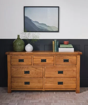 ORIGINAL RUSTIC 7 Drawer Chest Rustic Solid Oak