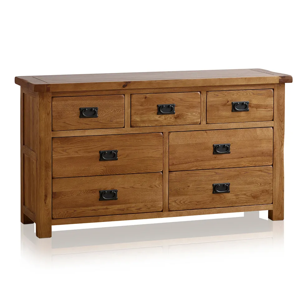 ORIGINAL RUSTIC 7 Drawer Chest Rustic Solid Oak - Image 2