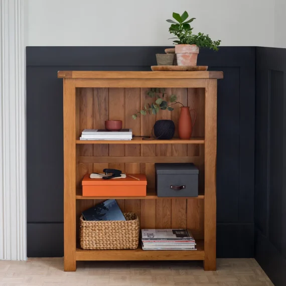 ORIGINAL RUSTIC Small Bookcase Rustic Solid Oak – Signature Home Store