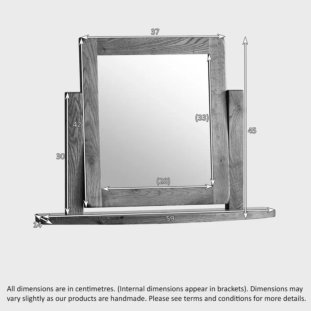 ORIGINAL RUSTIC Dressing Table Mirror Rustic Solid Oak - Image 4