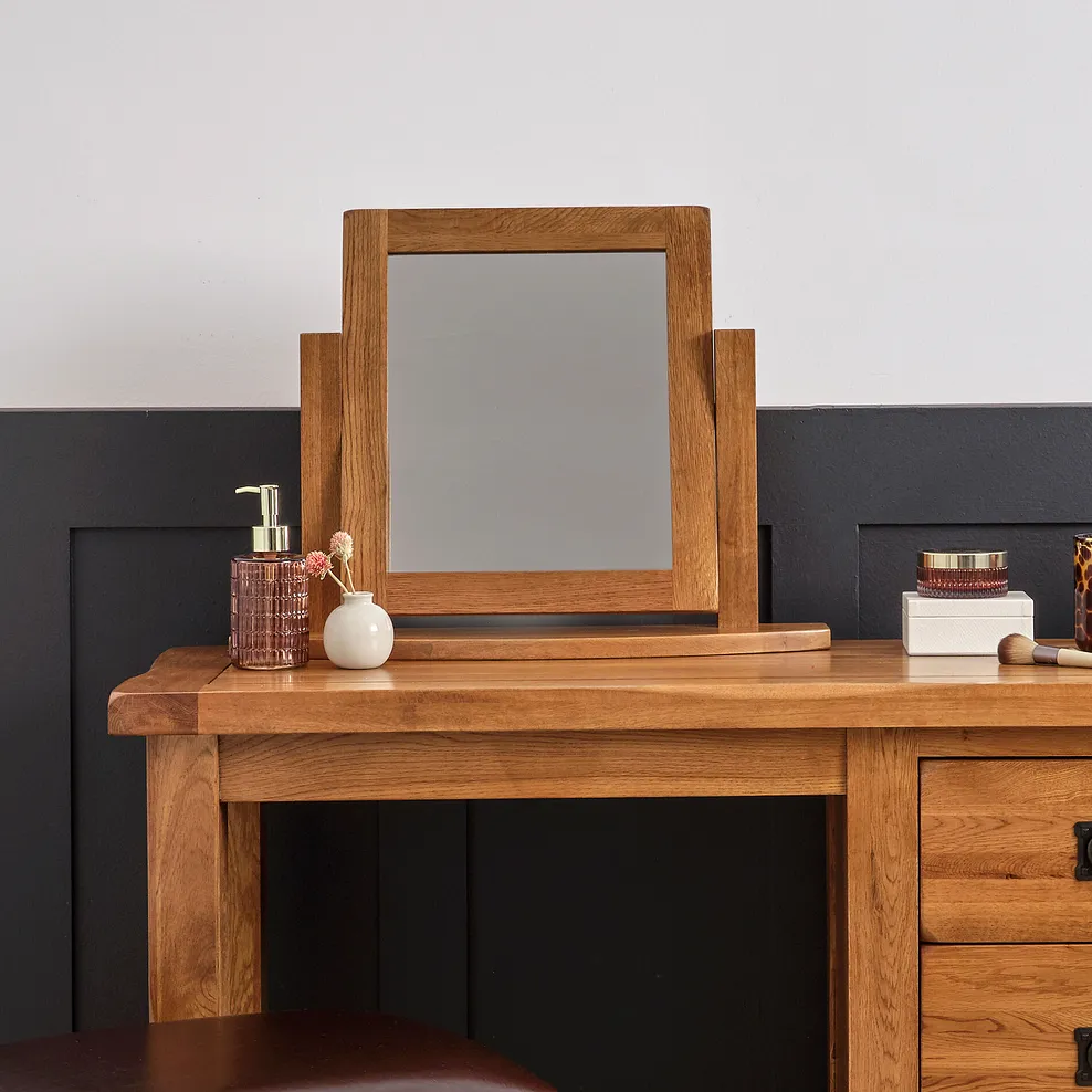 ORIGINAL RUSTIC Dressing Table Mirror Rustic Solid Oak
