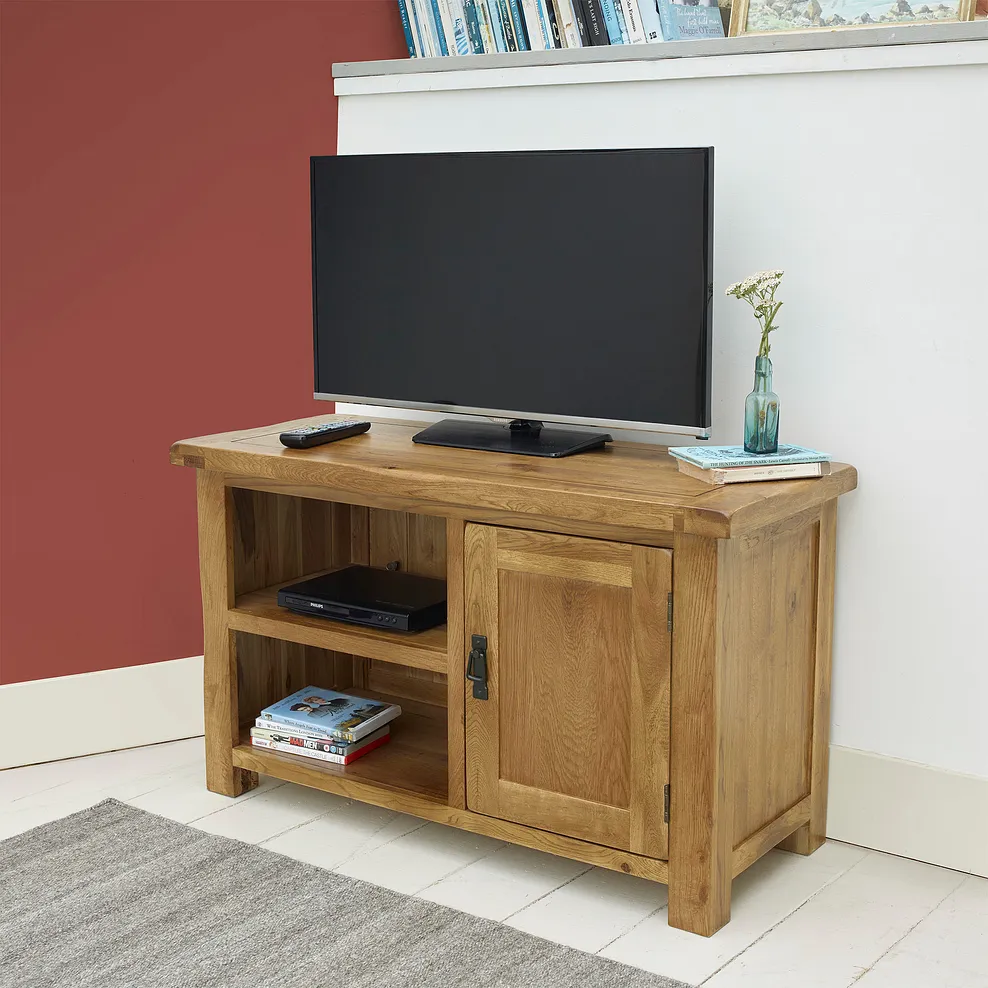 ORIGINAL RUSTIC Small TV Unit Rustic Solid Oak