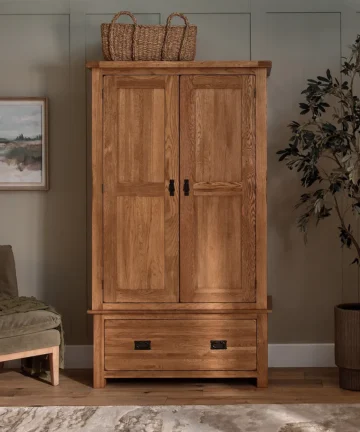 ORIGINAL RUSTIC Double Wardrobe Rustic Solid Oak