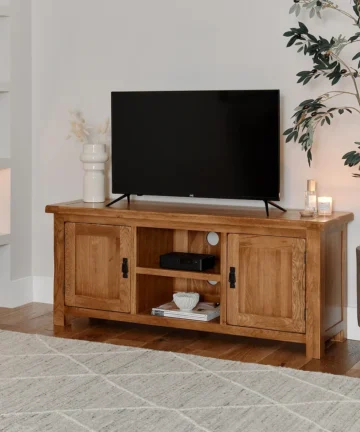 ORIGINAL RUSTIC Large TV Unit Rustic Solid Oak