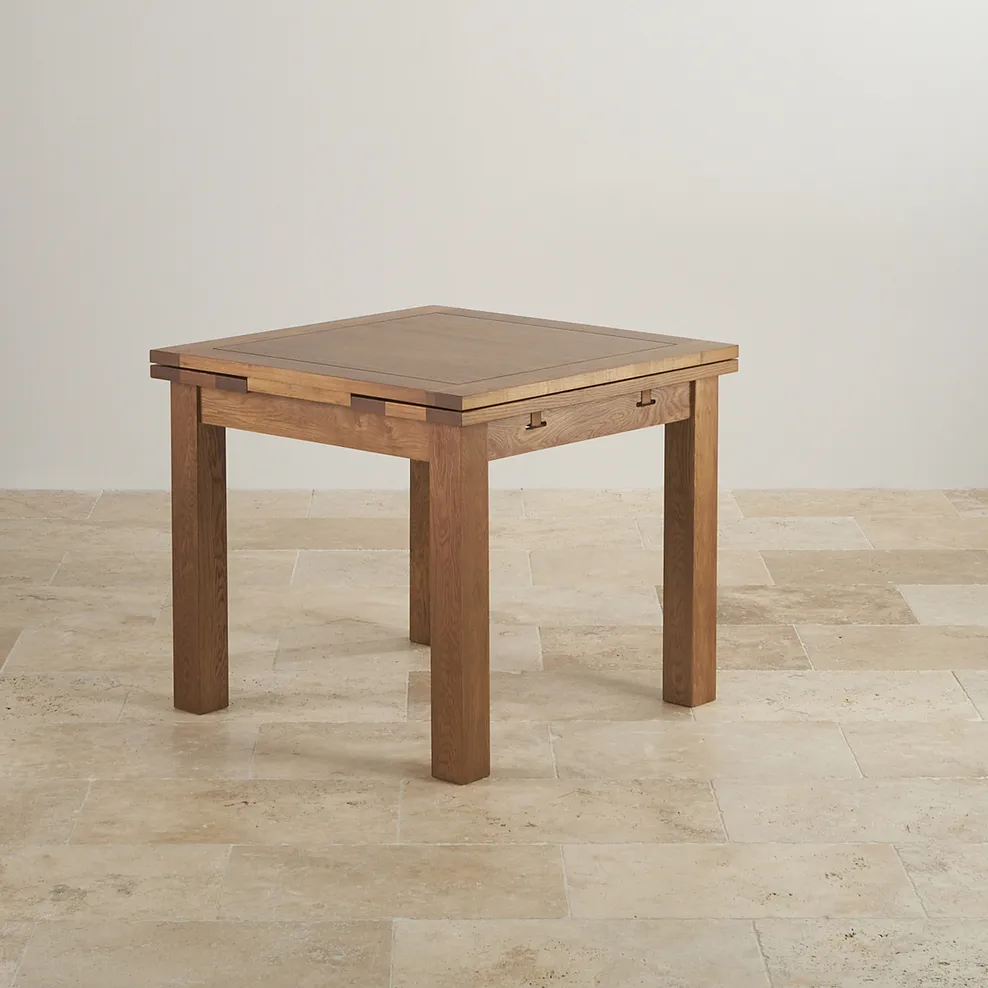 SHERWOOD 3ft Extending Dining Table with 4 Chairs Rustic Solid Oak - Image 4