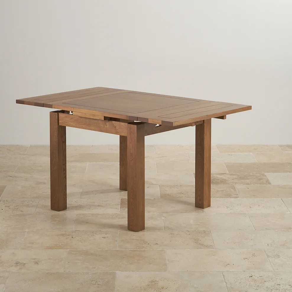 SHERWOOD 3ft Extending Dining Table with 4 Chairs Rustic Solid Oak - Image 5