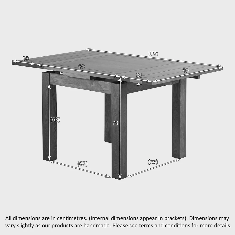SHERWOOD 3ft Extending Dining Table with 4 Chairs Rustic Solid Oak - Image 8