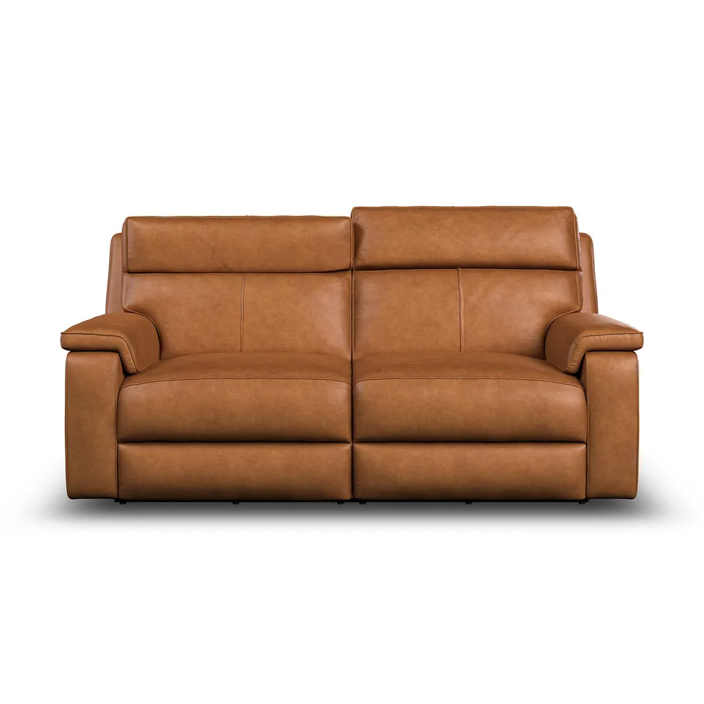 SELBY 3 Seater Electric Recliner Sofa with Power Headrest Virgo Cognac Leather - Image 7