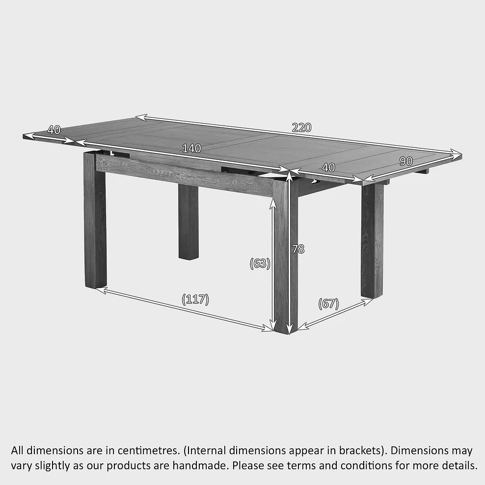 SHERWOOD 4ft7" Extending Table with 4 Chairs Rustic Solid Oak - Image 7
