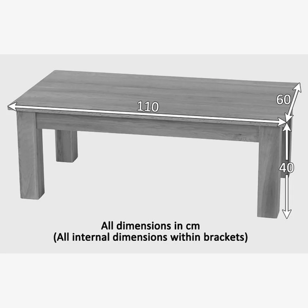 MINIMALIST Coffee Table Natural Solid Oak - Image 4
