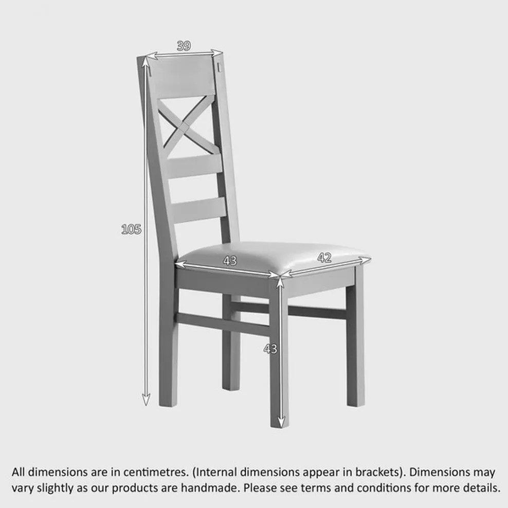 ST. IVES 5ft Extending Dining Table with 4 Chairs Natural Solid Oak & Grey Paint - Image 6