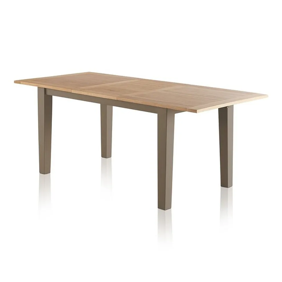 ST. IVES 5ft Extending Dining Table with 4 Chairs Natural Solid Oak & Grey Paint - Image 4
