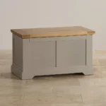 ST. IVES Blanket Box Natural Solid Oak & Grey Paint