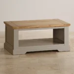 ST. IVES Coffee Table Natural Solid Oak & Grey Paint