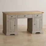 ST. IVES Desk Natural Solid Oak & Grey Paint