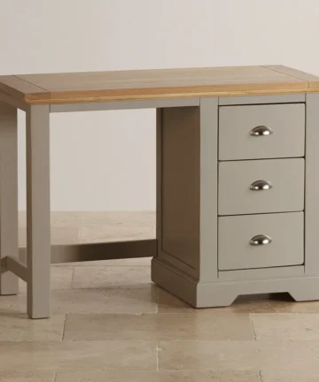 ST. IVES Dressing Table Natural Solid Oak & Grey Paint
