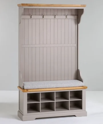 ST. IVES Hallway Unit Natural Solid Oak & Grey Paint