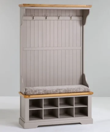 ST. IVES Hallway Unit Natural Solid Oak & Grey Paint