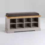 ST. IVES Shoe Storage Natural Solid Oak & Grey Paint