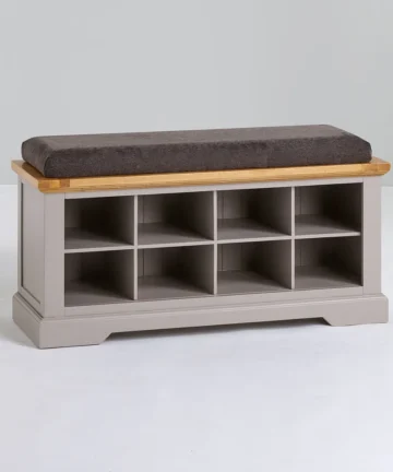 ST. IVES Shoe Storage Natural Solid Oak & Grey Paint