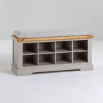 ST. IVES Shoe Storage Natural Solid Oak & Grey Paint