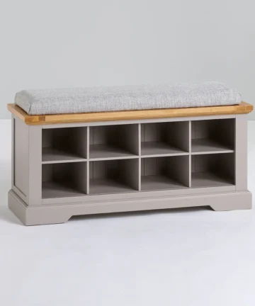 ST. IVES Shoe Storage Natural Solid Oak & Grey Paint