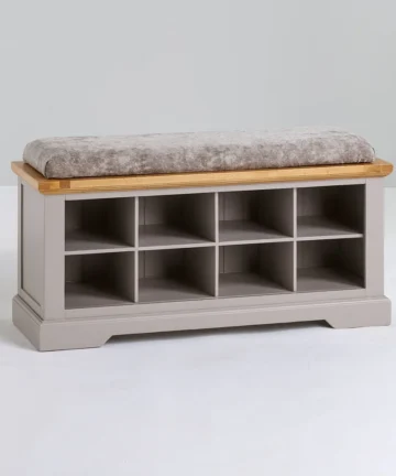ST. IVES Shoe Storage Natural Solid Oak & Grey Paint
