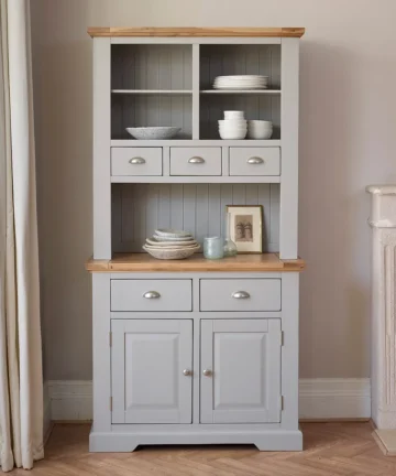 ST. IVES Small Dresser Natural Solid Oak & Grey Paint